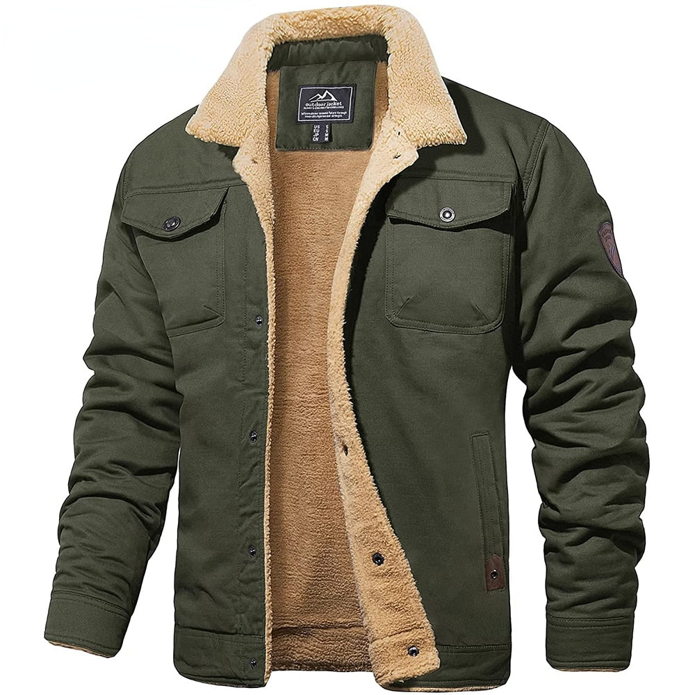 Turn-down Collar Cotton Sherpa Fleece Trucker Jackets