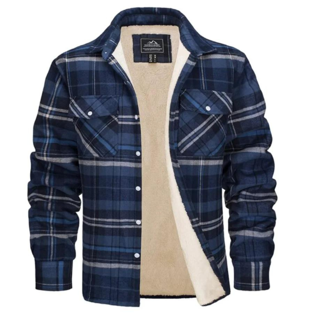 Plaid Trucker Jacket with Cozy Fleece Lining