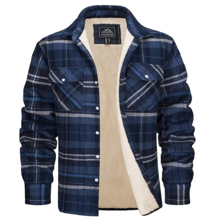 Plaid Trucker Jacket with Cozy Fleece Lining