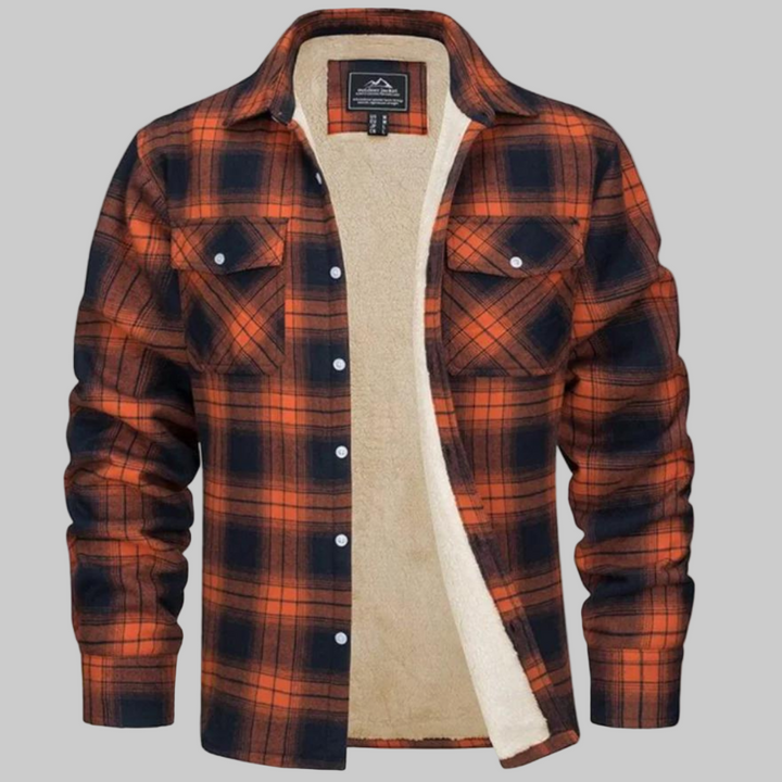 Plaid Trucker Jacket with Cozy Fleece Lining