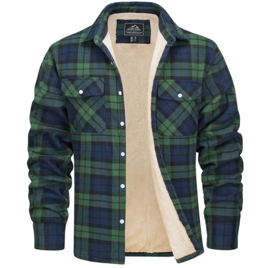 Plaid Trucker Jacket with Cozy Fleece Lining