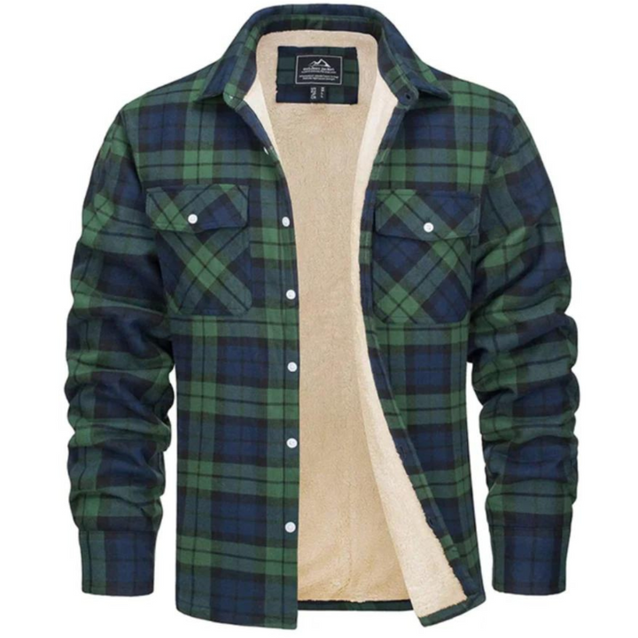 Plaid Trucker Jacket with Cozy Fleece Lining