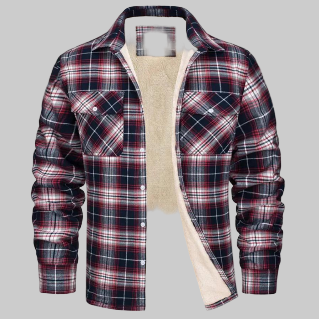 Plaid Trucker Jacket with Cozy Fleece Lining