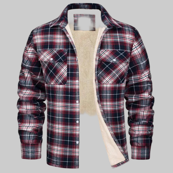 Plaid Trucker Jacket with Cozy Fleece Lining
