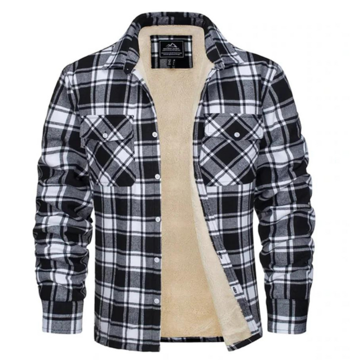 Plaid Trucker Jacket with Cozy Fleece Lining