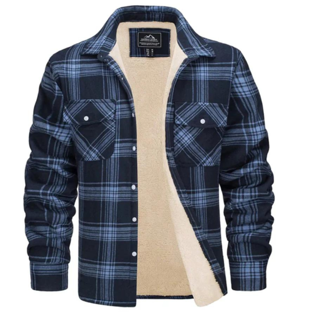 Plaid Trucker Jacket with Cozy Fleece Lining