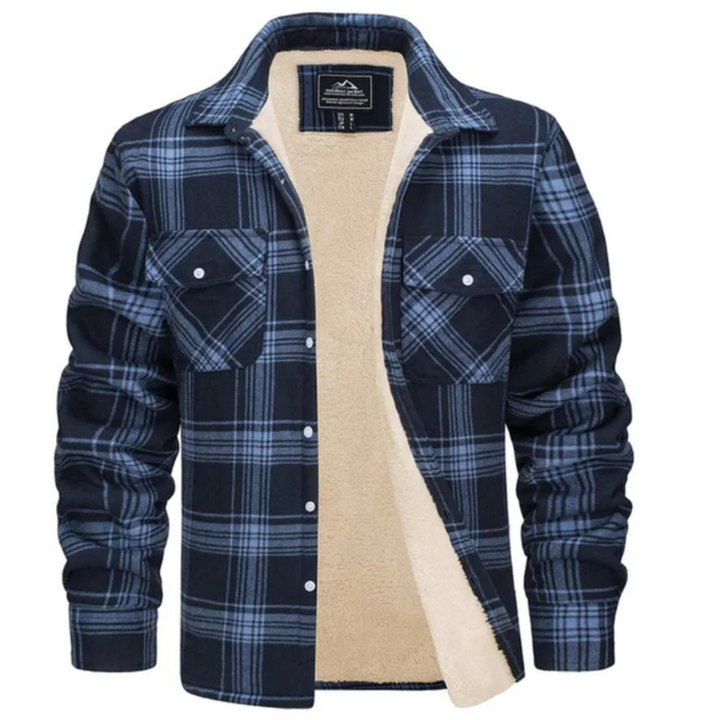 Plaid Trucker Jacket with Cozy Fleece Lining