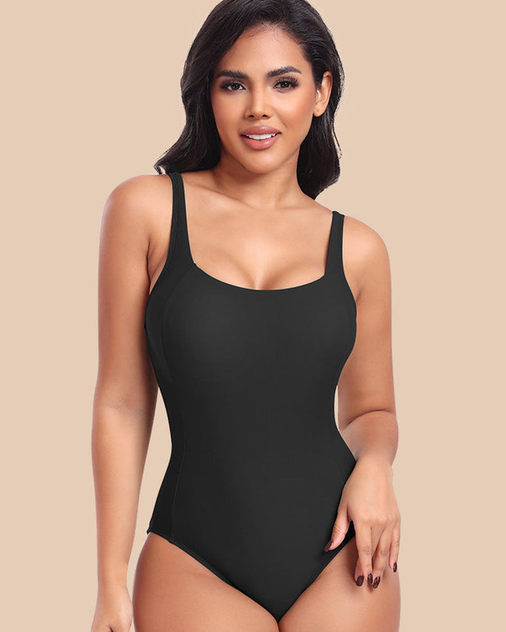 Laced One-Piece Swimsuit with Shaping Features
