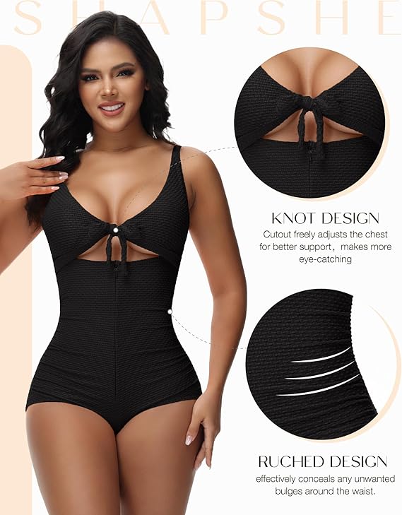 Tummy Control Cut-Out Front Knot Swimsuit