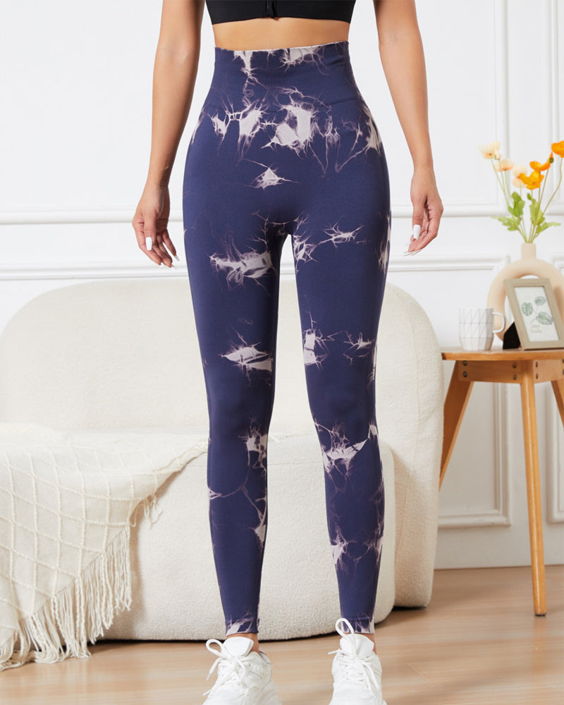 High-Waisted Seamless Batik Leggings for Women - Tummy Control Fitness & Yoga Pants