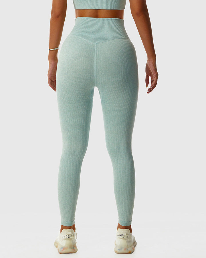 Breathable Butt-Lifting Yoga Pants - Seamless Knitted Slim-Fit Leggings