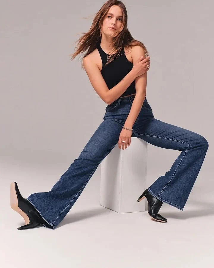 Ultra-High Waist Stretch Flare Jeans