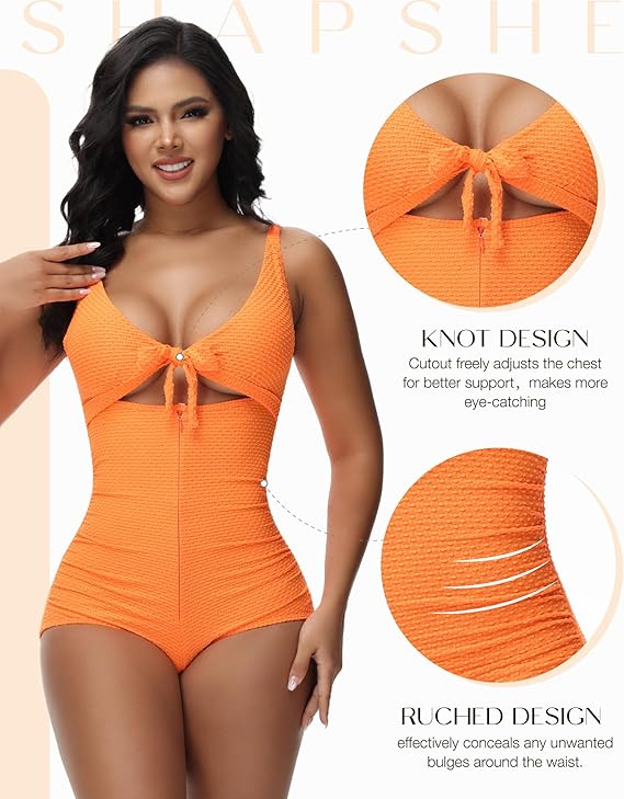 Tummy Control Cut-Out Front Knot Swimsuit