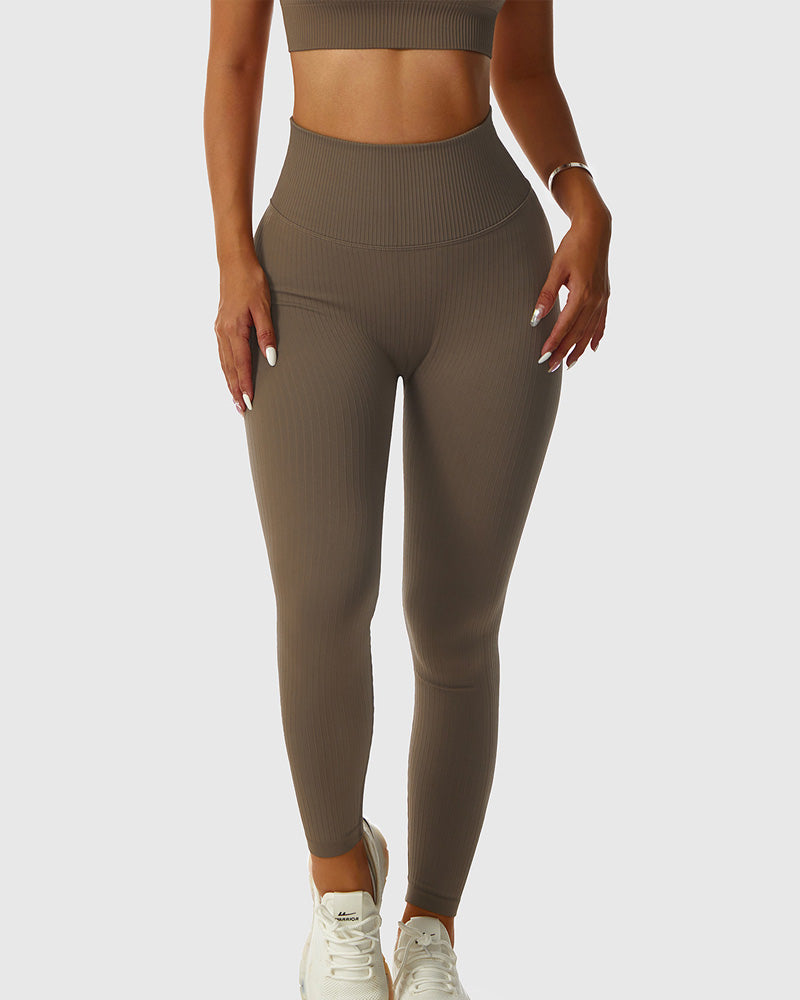 Breathable Butt-Lifting Yoga Pants - Seamless Knitted Slim-Fit Leggings