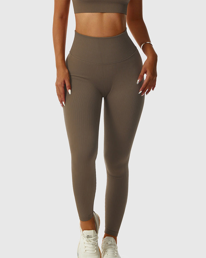 Breathable Butt-Lifting Yoga Pants - Seamless Knitted Slim-Fit Leggings