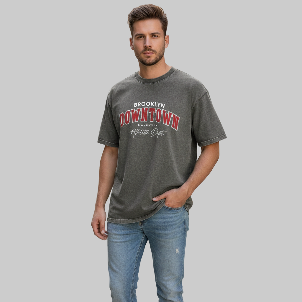 Vintage Washed Brooklyn Downtown Letter T-Shirt
