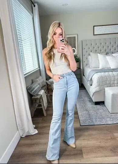 Ultra-High Waist Stretch Flare Jeans