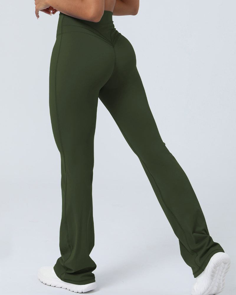 Wide Leg Yoga Pants with Butt-Lifting Design