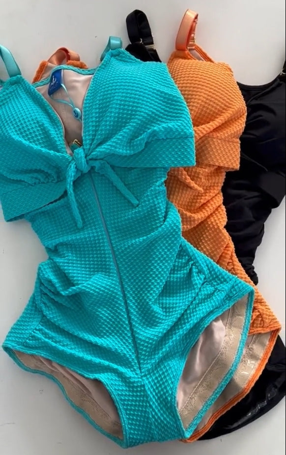 Tummy Control Cut-Out Front Knot Swimsuit