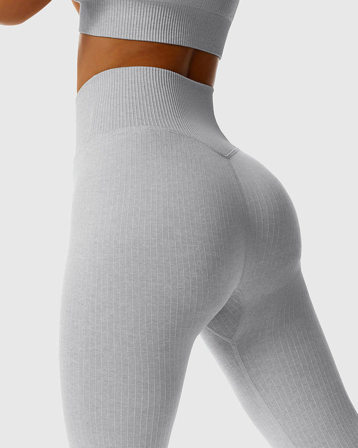 Breathable Butt-Lifting Yoga Pants - Seamless Knitted Slim-Fit Leggings