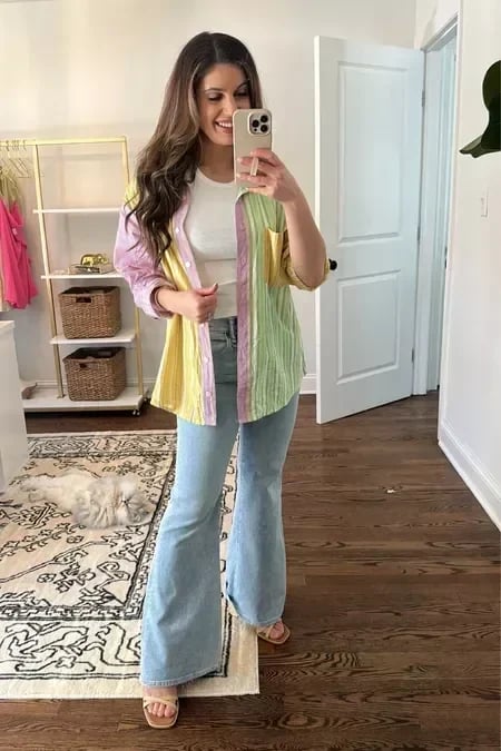 Ultra-High Waist Stretch Flare Jeans