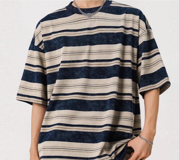 Hip Hop Tie Dye Vintage Striped Oversized T-Shirt