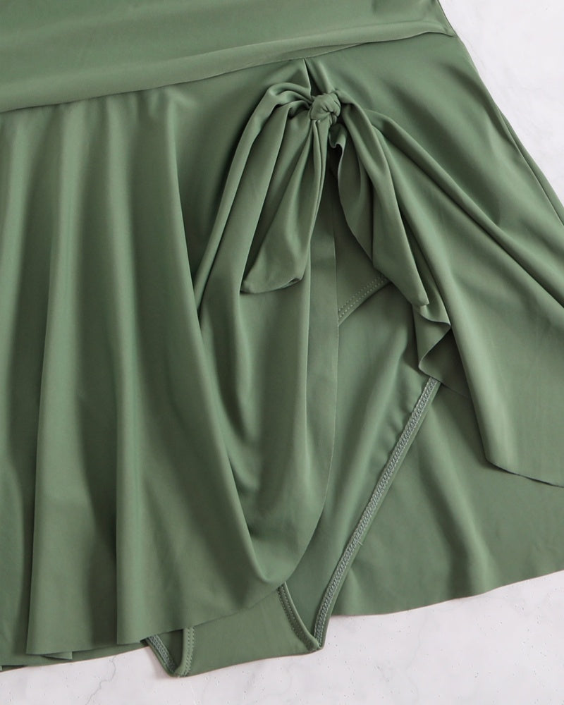 HALSTON |Plus Size Swimsuit with Mesh Detail and Tummy Control