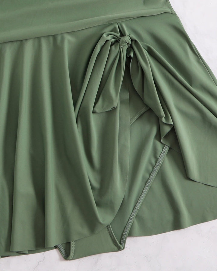 HALSTON |Plus Size Swimsuit with Mesh Detail and Tummy Control