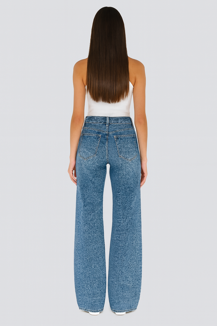 Retro American  High Waist Wide Leg Jeans