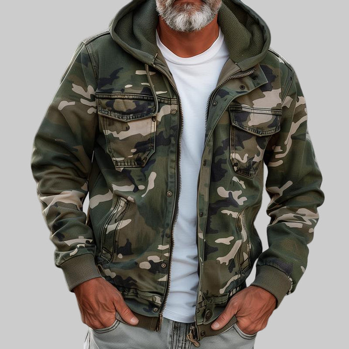 Multi-Pocket Padded Camouflage Jacket