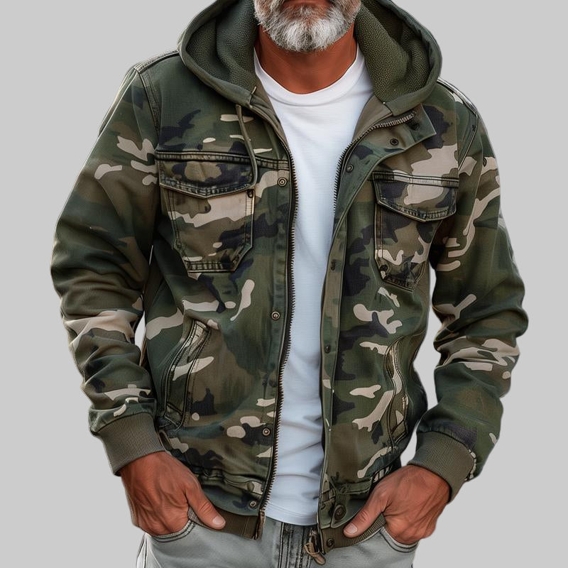 Multi-Pocket Padded Camouflage Jacket