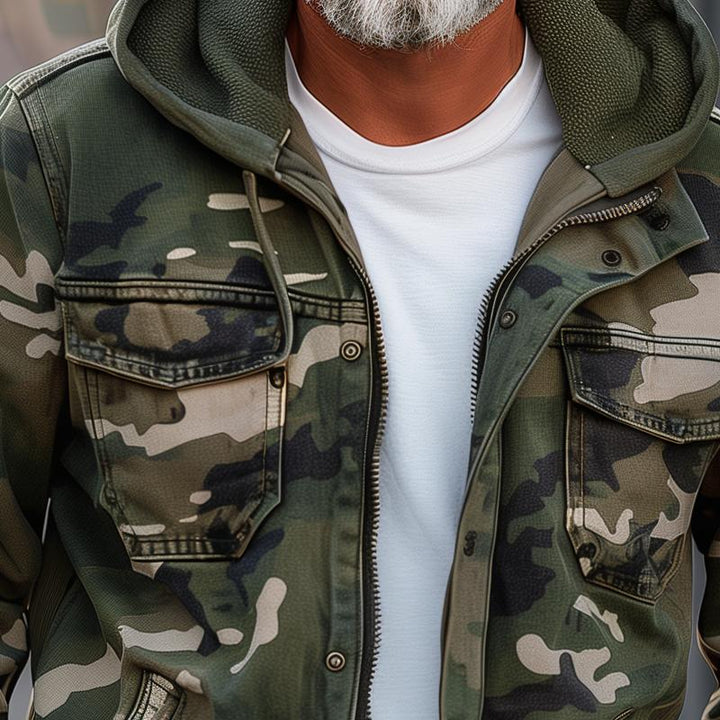Multi-Pocket Padded Camouflage Jacket